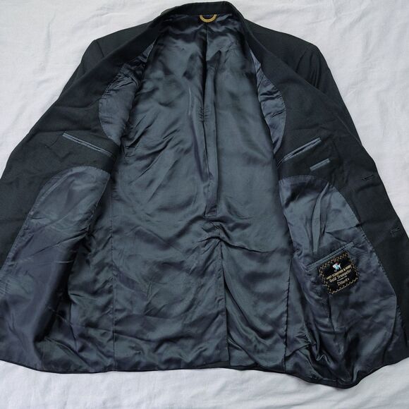 Hart Schaffner Marx Gold Trumpeter Blazer Men's 44R Dark Grey Suit Jacket - Picture 5 of 11